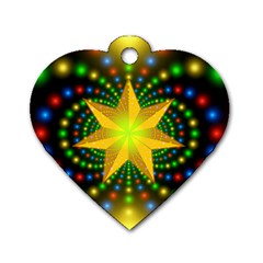 Christmas Star Fractal Symmetry Dog Tag Heart (One Side)