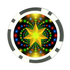 Christmas Star Fractal Symmetry Poker Chip Card Guard