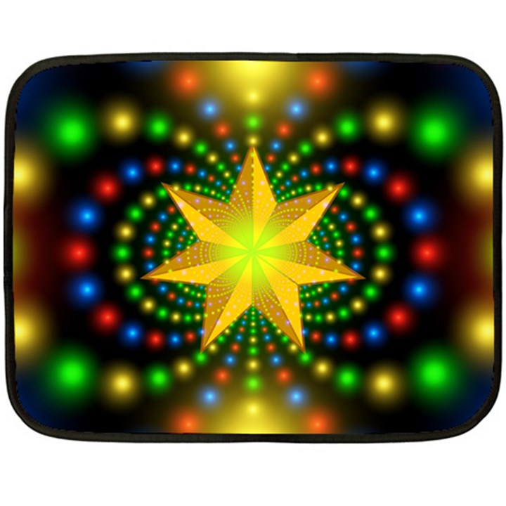 Christmas Star Fractal Symmetry Double Sided Fleece Blanket (Mini) 