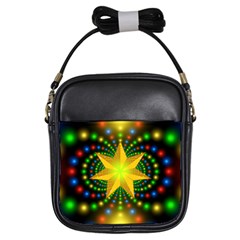 Christmas Star Fractal Symmetry Girls Sling Bags