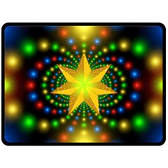 Christmas Star Fractal Symmetry Fleece Blanket (Large) 