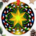 Christmas Star Fractal Symmetry Round Filigree Ornament (Two Sides) Front