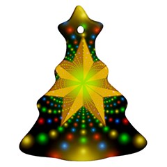 Christmas Star Fractal Symmetry Christmas Tree Ornament (Two Sides)