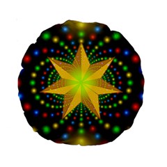 Christmas Star Fractal Symmetry Standard 15  Premium Round Cushions