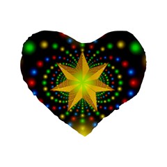 Christmas Star Fractal Symmetry Standard 16  Premium Heart Shape Cushions