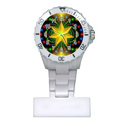 Christmas Star Fractal Symmetry Plastic Nurses Watch