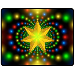 Christmas Star Fractal Symmetry Double Sided Fleece Blanket (Medium) 