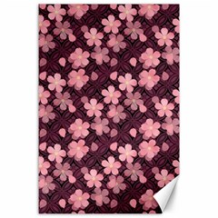 Cherry Blossoms Japanese Style Pink Canvas 24  X 36  by Celenk