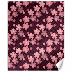 Cherry Blossoms Japanese Style Pink Canvas 11  X 14   by Celenk