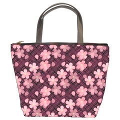 Cherry Blossoms Japanese Style Pink Bucket Bags by Celenk