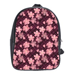 Cherry Blossoms Japanese Style Pink School Bag (xl) by Celenk