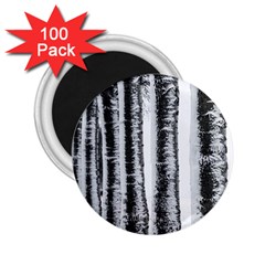 Row Trees Nature Birch 2 25  Magnets (100 Pack)  by Celenk