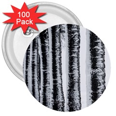 Row Trees Nature Birch 3  Buttons (100 Pack)  by Celenk