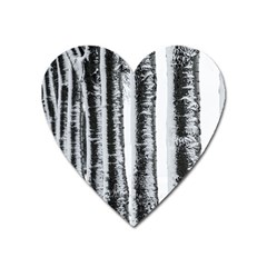 Row Trees Nature Birch Heart Magnet