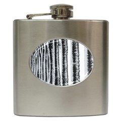 Row Trees Nature Birch Hip Flask (6 Oz) by Celenk