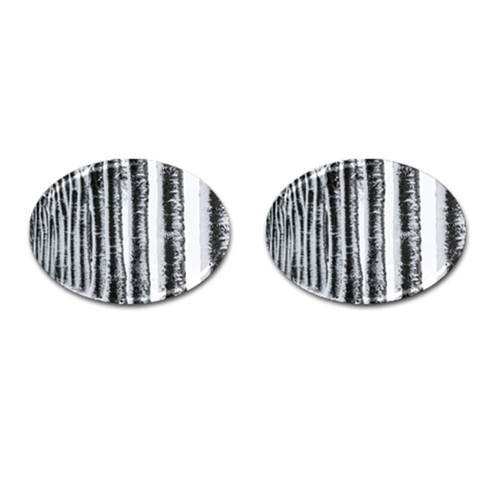 Row Trees Nature Birch Cufflinks (Oval)