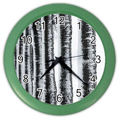 Row Trees Nature Birch Color Wall Clocks by Celenk