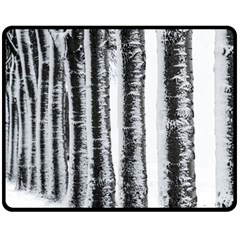 Row Trees Nature Birch Double Sided Fleece Blanket (medium)  by Celenk