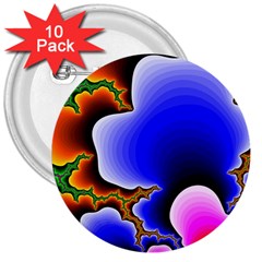 Fractal Background Pattern Color 3  Buttons (10 Pack)  by Celenk