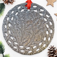 Eiskristalle Hardest Frozen Texture Round Filigree Ornament (two Sides) by Celenk