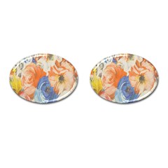 Texture Fabric Textile Detail Cufflinks (Oval)