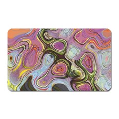 Retro Background Colorful Hippie Magnet (rectangular) by Celenk