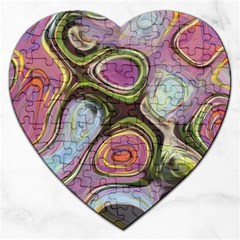 Retro Background Colorful Hippie Jigsaw Puzzle (heart) by Celenk