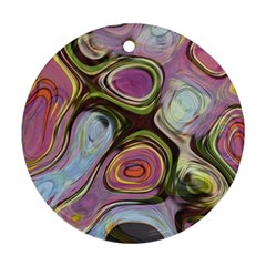 Retro Background Colorful Hippie Round Ornament (two Sides) by Celenk