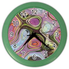 Retro Background Colorful Hippie Color Wall Clocks by Celenk