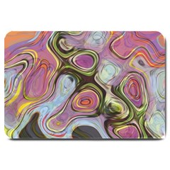 Retro Background Colorful Hippie Large Doormat  by Celenk