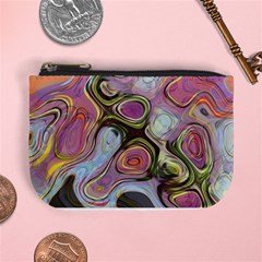 Retro Background Colorful Hippie Mini Coin Purses by Celenk