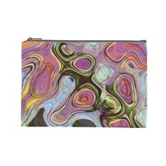 Retro Background Colorful Hippie Cosmetic Bag (large)  by Celenk