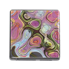 Retro Background Colorful Hippie Memory Card Reader (square) by Celenk