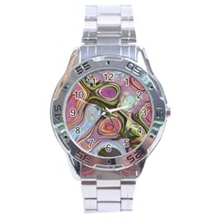 Retro Background Colorful Hippie Stainless Steel Analogue Watch by Celenk