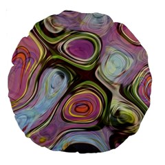 Retro Background Colorful Hippie Large 18  Premium Round Cushions by Celenk