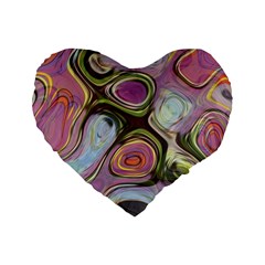 Retro Background Colorful Hippie Standard 16  Premium Heart Shape Cushions by Celenk