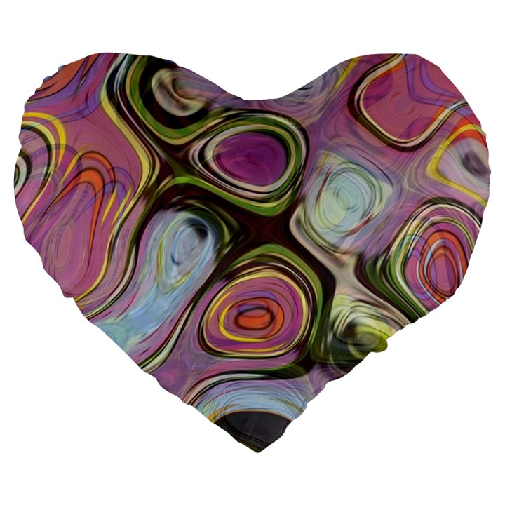 Retro Background Colorful Hippie Large 19  Premium Heart Shape Cushions