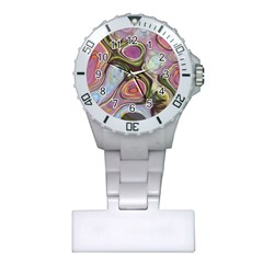 Retro Background Colorful Hippie Plastic Nurses Watch by Celenk