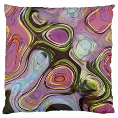 Retro Background Colorful Hippie Large Flano Cushion Case (one Side) by Celenk