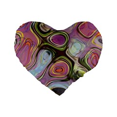 Retro Background Colorful Hippie Standard 16  Premium Flano Heart Shape Cushions by Celenk