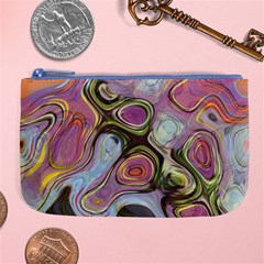 Retro Background Colorful Hippie Large Coin Purse by Celenk