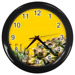 Pineapple Raw Sweet Tropical Food Wall Clocks (black) by Celenk