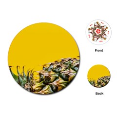 Pineapple Raw Sweet Tropical Food Playing Cards (round)  by Celenk