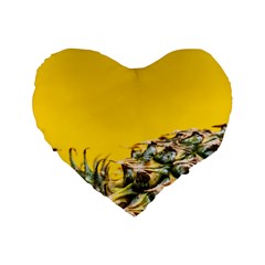 Pineapple Raw Sweet Tropical Food Standard 16  Premium Flano Heart Shape Cushions by Celenk