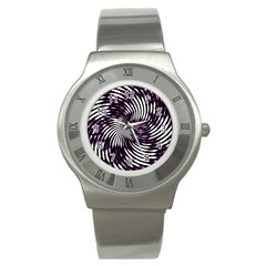 Background Texture Pattern Stainless Steel Watch by Celenk