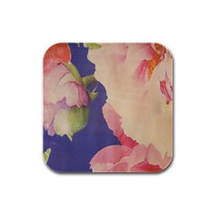 Fabric Textile Abstract Pattern Rubber Square Coaster (4 Pack)  by Celenk