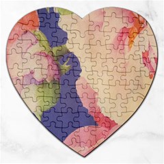 Fabric Textile Abstract Pattern Jigsaw Puzzle (Heart)