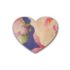 Fabric Textile Abstract Pattern Rubber Coaster (heart) 