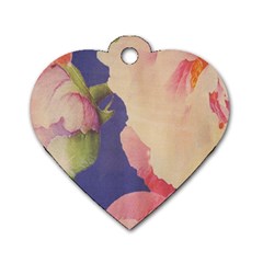 Fabric Textile Abstract Pattern Dog Tag Heart (Two Sides)