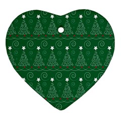 Christmas Tree Holiday Star Heart Ornament (two Sides) by Celenk